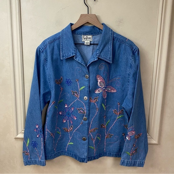 Tantrums Jackets & Blazers - vintage 90s sequined denim jacket from the brand Tantrums